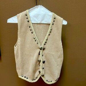 Lianne Barnes / Henri Bendel vintage leather and pewter vest
